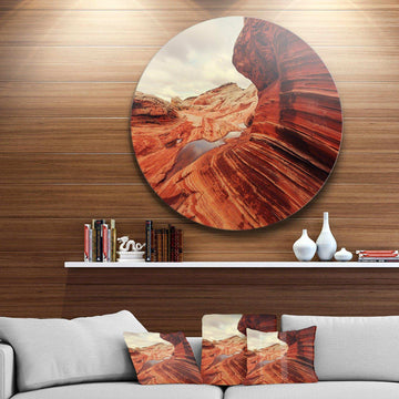 Vermillion Cliffs At Dawn View - Landscape Circle Metal Wall Decor